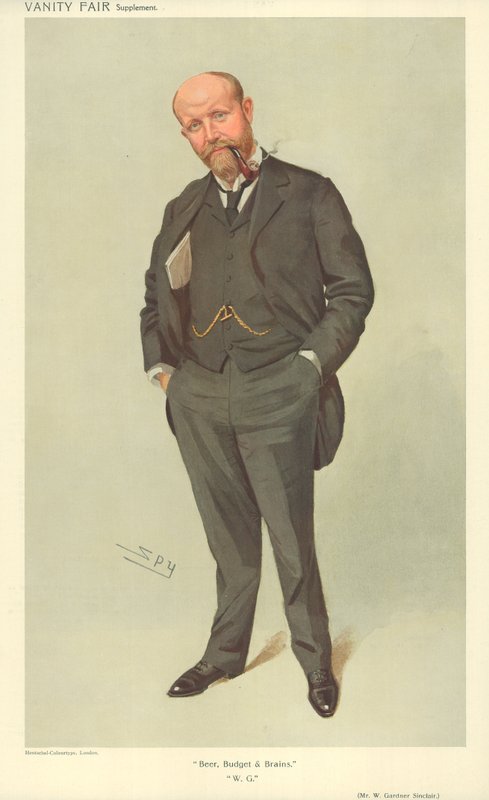 Pan W Gardner Sinclair, Beer Budget and Brains, 21. července 1909, karikatura Vanity Fair od Leslie Matthew Ward