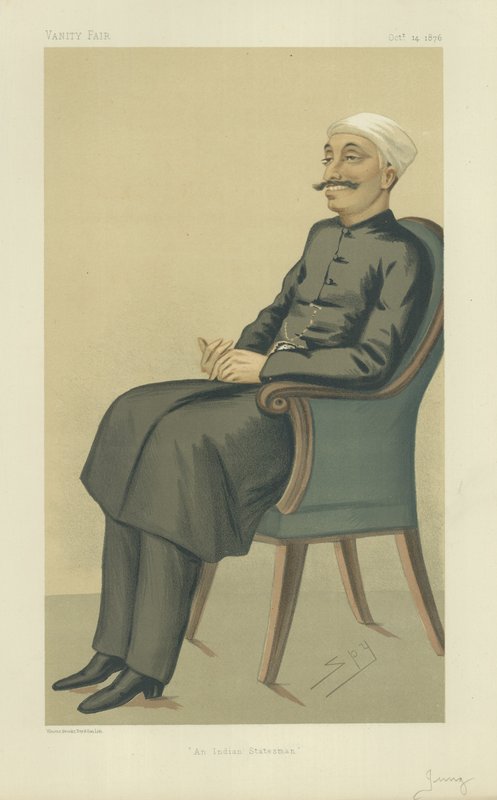 Nawab Sir Salar Jung, indický státník, 14. října 1876, karikatura Vanity Fair od Leslie Matthew Ward