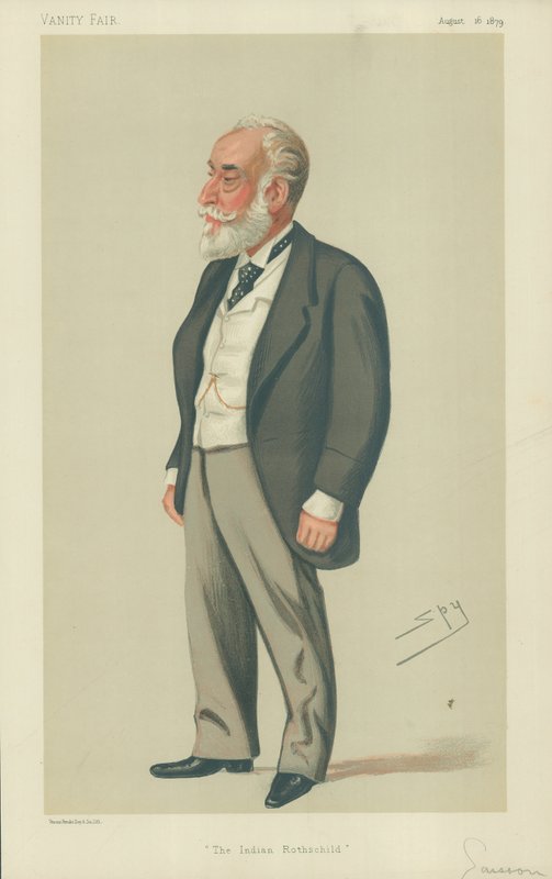 Sir Albert Abdallah David Sassoon, The Indian Rothschild, 16. srpna 1879, karikatura Vanity Fair od Leslie Matthew Ward