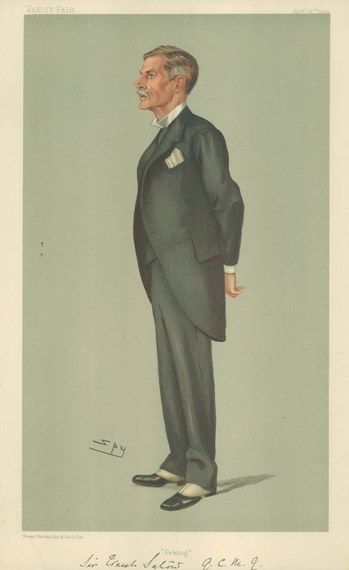 Sir Ernest Satow, Peking, 23. dubna 1903, karikatura Vanity Fair od Leslie Matthew Ward