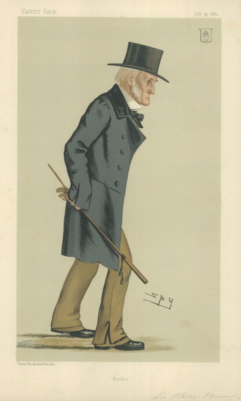 Sir Harry Verney, Bucks, 15. července 1882, karikatura Vanity Fair od Leslie Matthew Ward