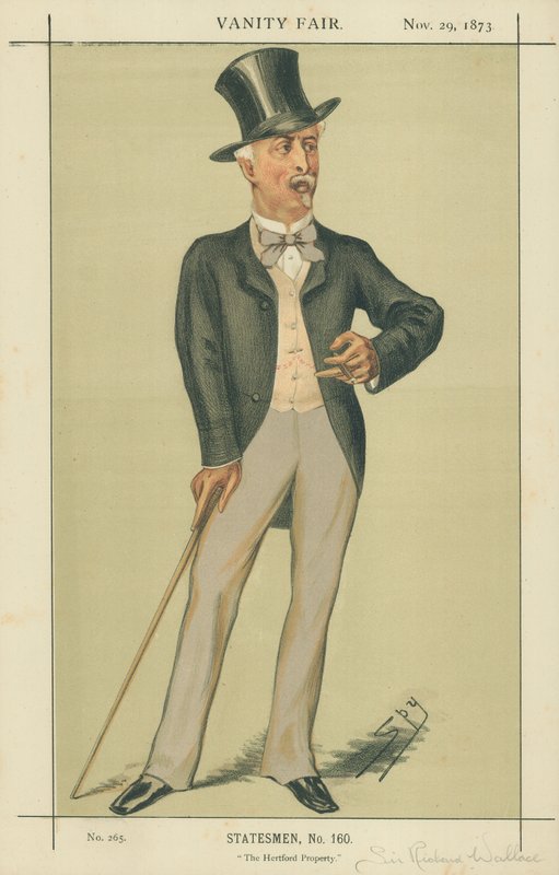 Sir Richard Wallace, The Hertford Property, 29. listopadu 1873, karikatura Vanity Fair od Leslie Matthew Ward