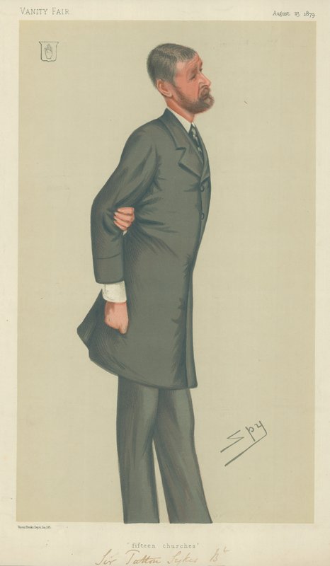 Sir Tatton Sykes, Patnáct kostelů, 23. srpna 1879, karikatura Vanity Fair od Leslie Matthew Ward
