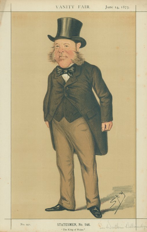 Sir Watkin Williams-Wynn, Král Walesu, 14. června 1873, karikatura Vanity Fair od Leslie Matthew Ward