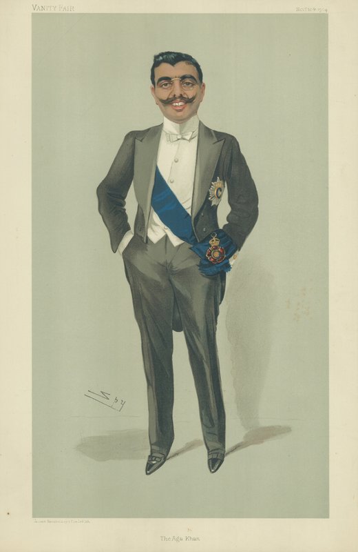 Aga Khan, 10. listopadu 1904, karikatura Vanity Fair od Leslie Matthew Ward