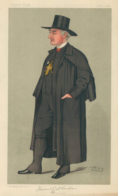 Westminsterský biskup, Westminster, 7. ledna 1893, karikatura Vanity Fair od Leslie Matthew Ward