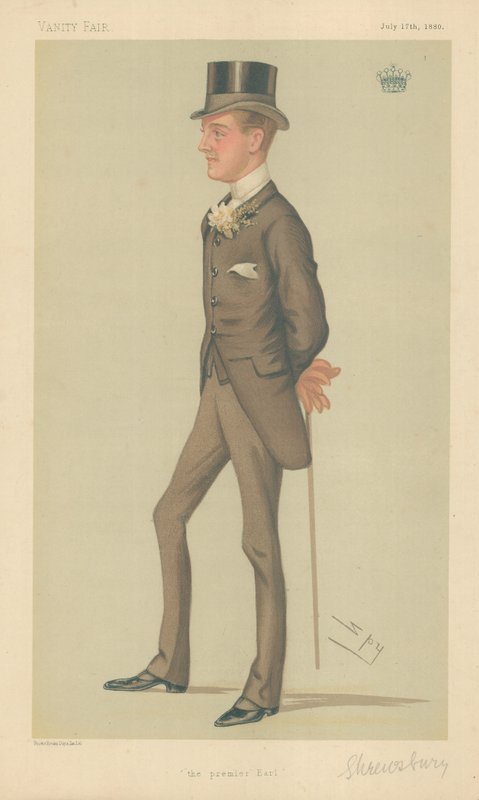 Hrabě ze Shrewsbury a Talbot, The Premier Earl, 17. července 1880, karikatura Vanity Fair od Leslie Matthew Ward