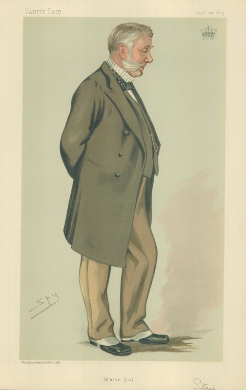 The Earl of Stair, White Dal, 22. září 1883, karikatura Vanity Fair od Leslie Matthew Ward