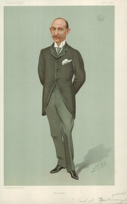Hrabě z Yarborough, Brocklesby, 2. ledna 1896, karikatura Vanity Fair od Leslie Matthew Ward