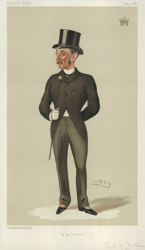 Hrabě ze Zetlandu, gentleman, 31. července 1886, karikatura Vanity Fair od Leslie Matthew Ward