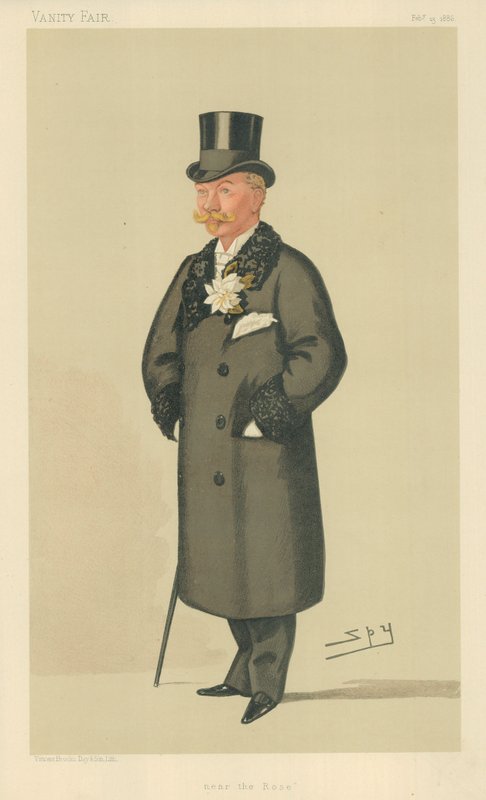 The Hon Harry Tyrwhitt-Wilson, Near the Rose, 13. února 1886, karikatura Vanity Fair od Leslie Matthew Ward