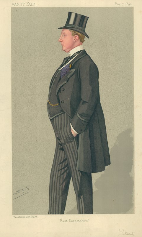 The Hon Humphrey Sturt, East Dorsetshire, 7. května 1892, karikatura Vanity Fair od Leslie Matthew Ward