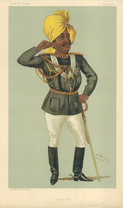 The Maraj Sir Partab Singh, Jodhpur, 27. srpna 1887, Vanity Fair Cartoon od Leslie Matthew Ward