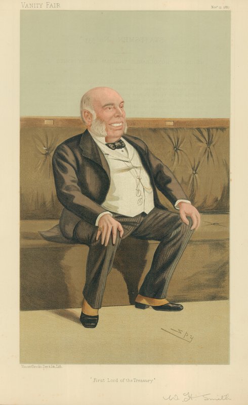 The Right Hon William Henry Smith, první pán státní pokladny, 12. listopadu 1887, karikatura Vanity Fair od Leslie Matthew Ward