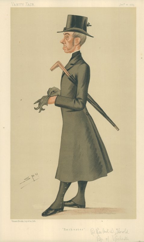 The Right Rev Anthony Wilson Thorold, biskup z Rochesteru, Rochester, 10. ledna 1885, karikatura Vanity Fair od Leslie Matthew Ward