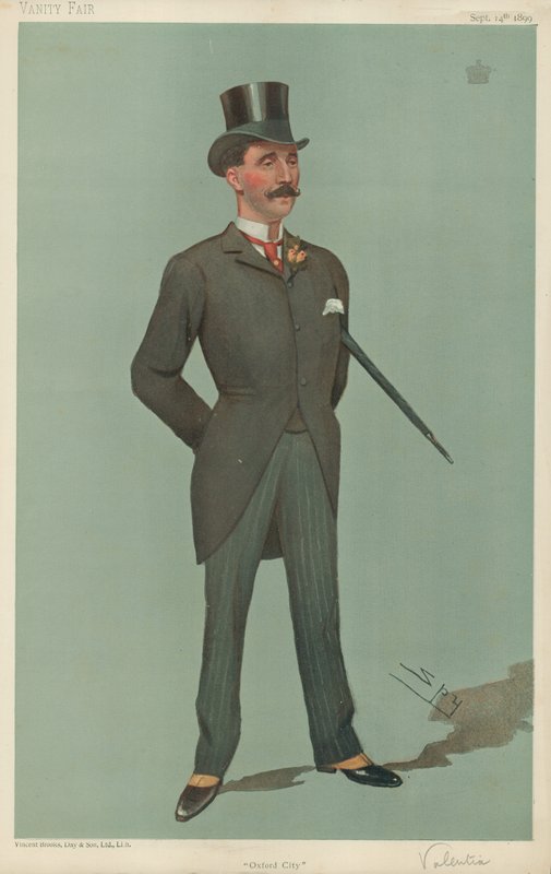 Vikomt Valentia, Oxford City, 14. září 1899, karikatura Vanity Fair od Leslie Matthew Ward