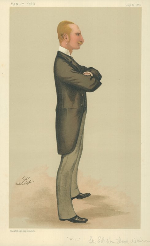 Poručík William Hood Walrond, Whip, 17. července 1886, karikatura Vanity Fair od Liborio Prosperi