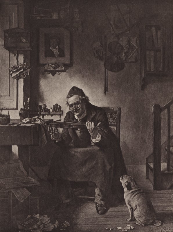 The Old Strad (litho) od Lionel J. Cowen