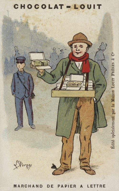 Obchodník s dopisním papírem (chromolitho) od Louis Borgex