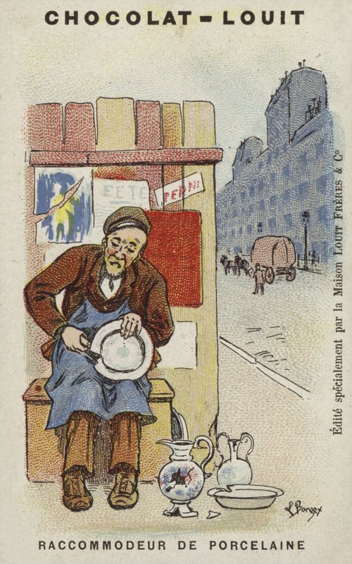 Mender na porcelán (chromolitho) od Louis Borgex