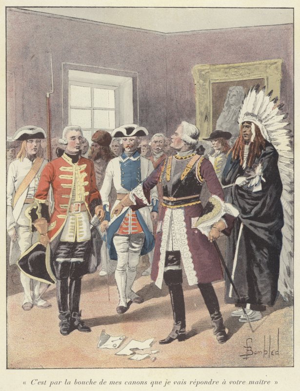 Louis de Baude de Frontenac, generální guvernér Nové Francie, 1690 od Louis Charles Bombled