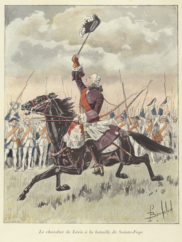 Chevalier de Levis v bitvě u Sainte-Foy, Quebec, 1760 od Louis Charles Bombled