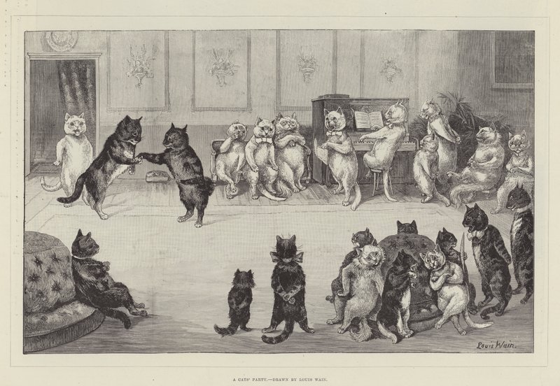 Kočičí párty od Louis Wain