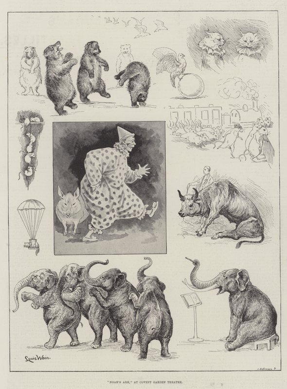 Noemova archa v divadle Covent Garden od Louis Wain