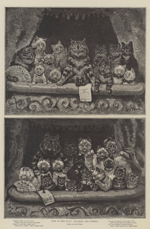 Kocour na hru, tragédie a komedie od Louis Wain
