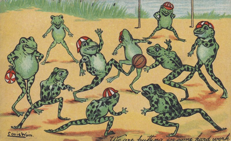 Žáby hrají fotbal od Louis Wain
