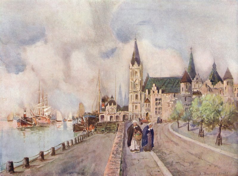 Antverpy, starověký hrad Steen od Louis Burleigh Bruhl