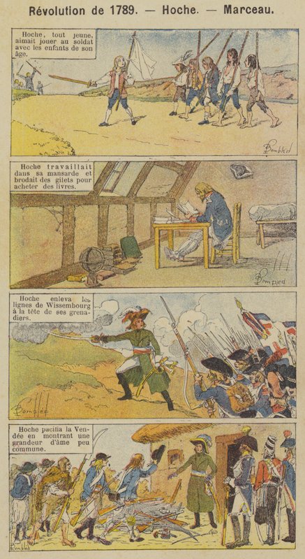 Revolution de 1789, Hoche, Marceau (barevné lito) od Louis Charles (after) Bombled