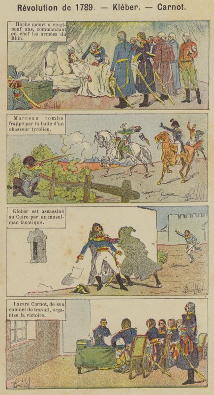 Revolution de 1789, Kleber, Carnot (barevné lito) od Louis Charles (after) Bombled