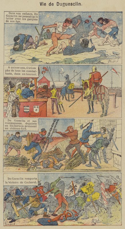 Vie de Duguesclin (barevné lito) od Louis Charles (after) Bombled