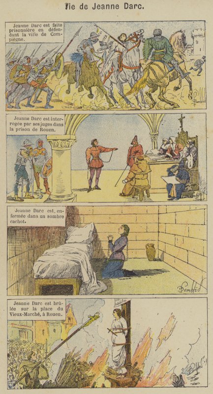 Život Jeanne Darc (barevné lito) od Louis Charles (after) Bombled