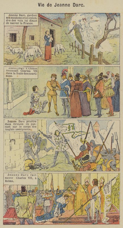 Vie de Jeanne Darc (barevné lito) od Louis Charles (after) Bombled
