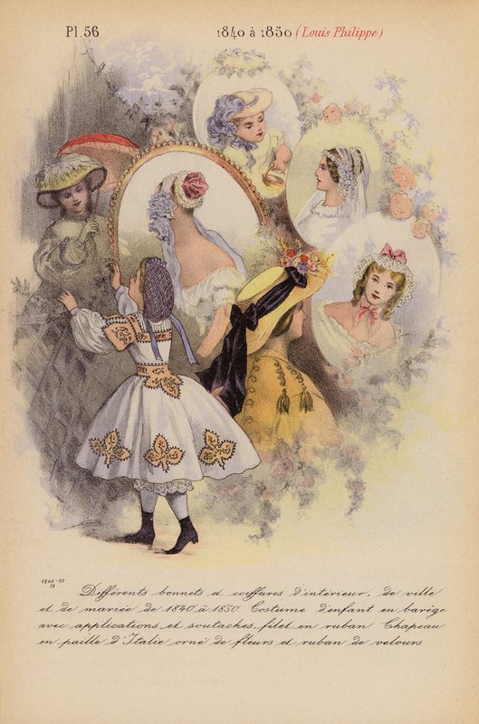 Francouzská móda: 1840 a 1850, Louis-Philippe (barevná litografie) od Louis Colas