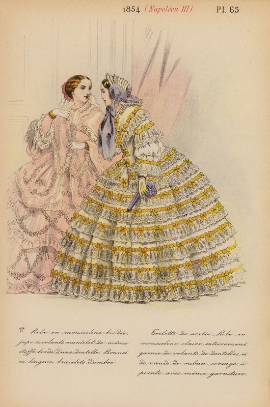 Francouzská móda: 1854, Napoleon III (barevná litografie) od Louis Colas