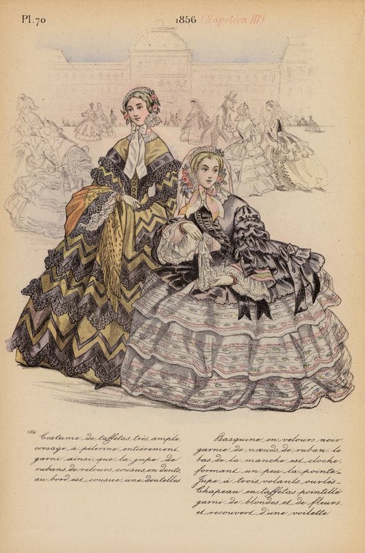 Francouzská móda: 1856, Napoleon III (barevná litografie) od Louis Colas