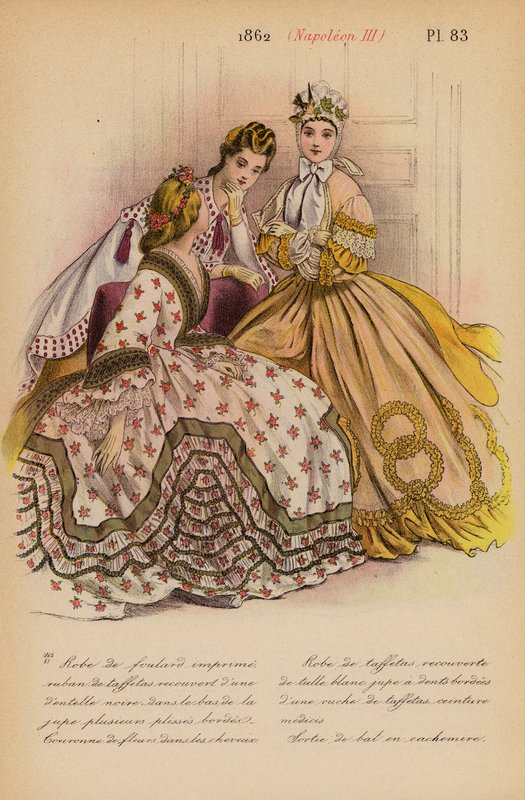 Francouzská móda: 1862, Napoleon III (barevná litografie) od Louis Colas