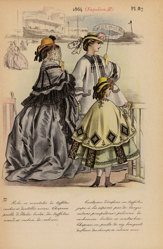 Francouzská móda: 1864, Napoleon III (barevná litografie) od Louis Colas