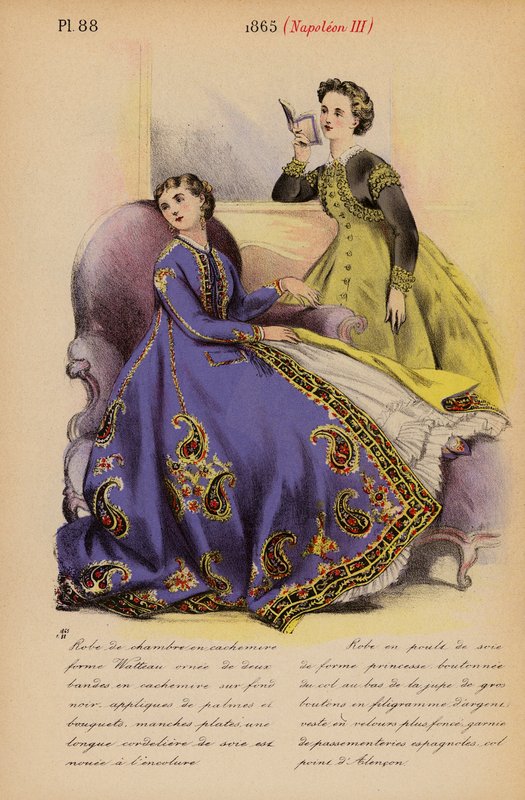 Francouzská móda: 1865, Napoleon III (barevná litografie) od Louis Colas