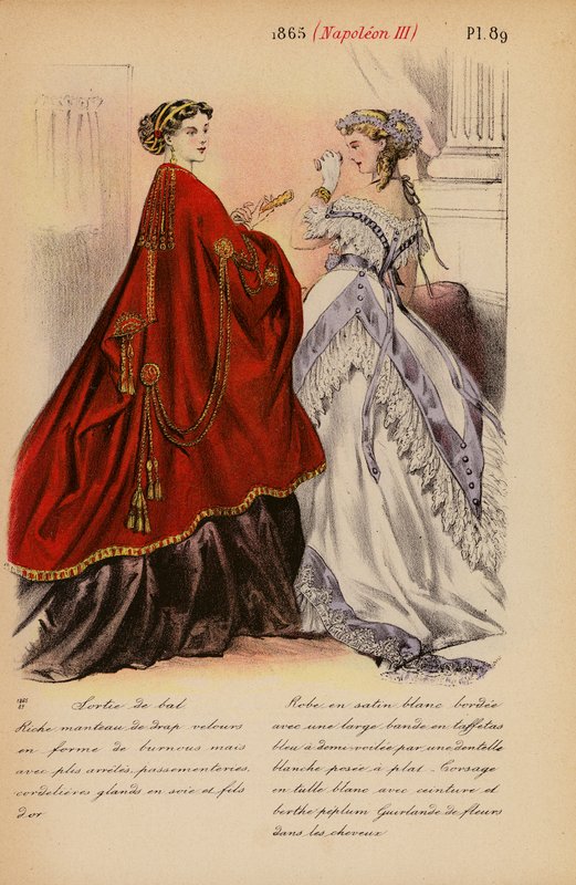Francouzská móda: 1865, Napoleon III (barevná litografie) od Louis Colas