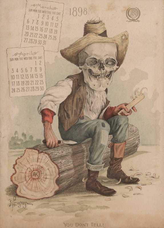 Vyřezávání kusu dřeva, ilustrace pro kalendář Antikamnia od Louis Crucius or Crusuius