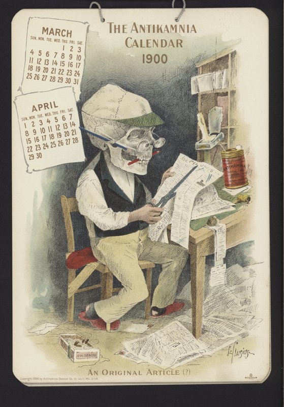 Ilustrace pro kalendář Antikamnia od Louis Crucius or Crusuius