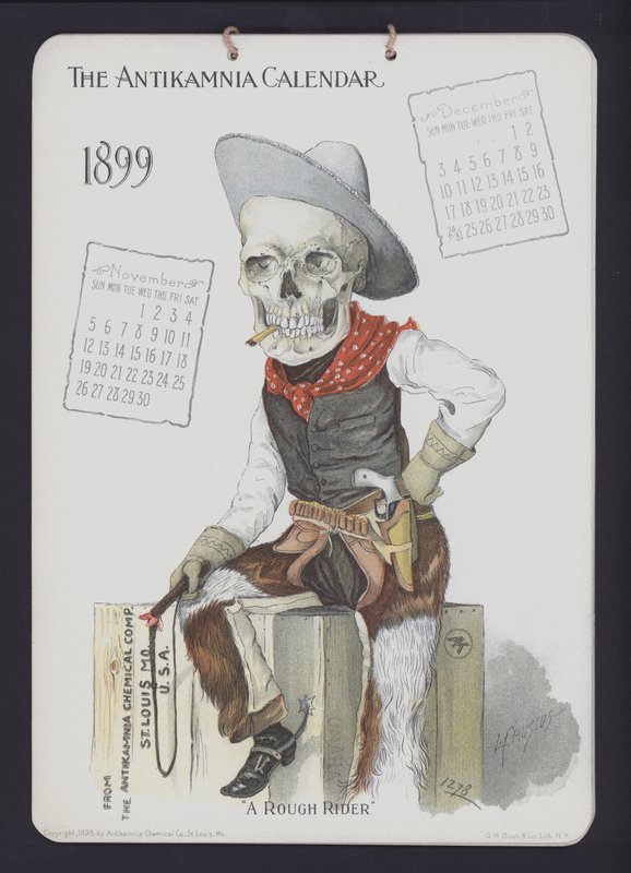 Ilustrace pro kalendář Antikamnia, 1899 od Louis Crucius or Crusuius