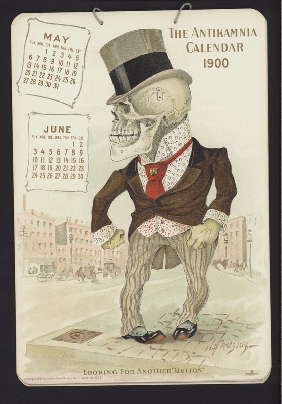 Ilustrace pro kalendář Antikamnia, 1900 od Louis Crucius or Crusuius