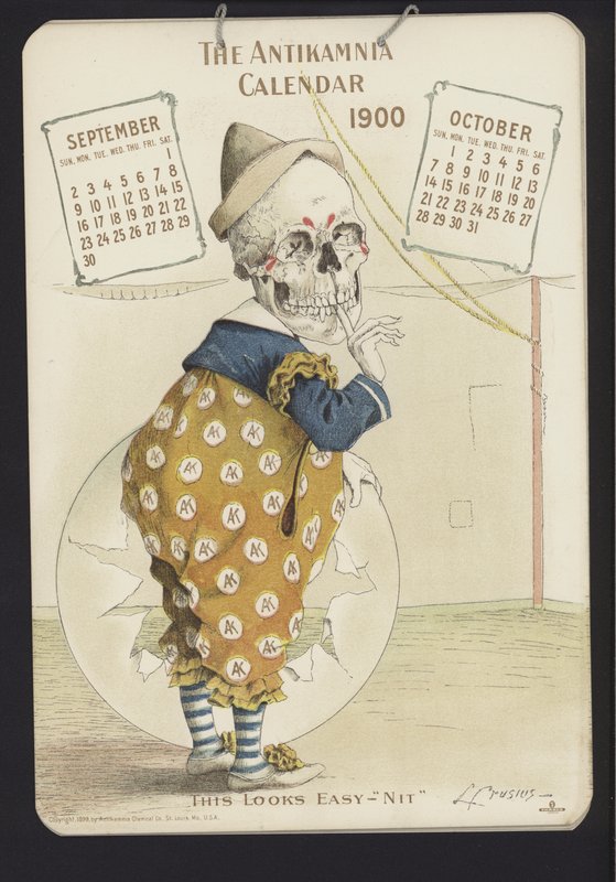 Ilustrace pro kalendář Antikamnia, 1900 od Louis Crucius or Crusuius