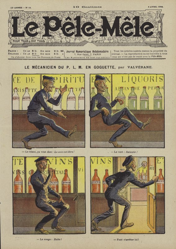 Mechanik P.L.M. na řádění. Ilustrace pro Le Pele-Mele, 1906 od Louis Denis Valverane