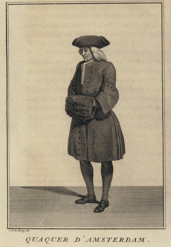 Quaker z Amsterdamu, Nizozemsko (rytina) od Louis Fabricius (after) Dubourg